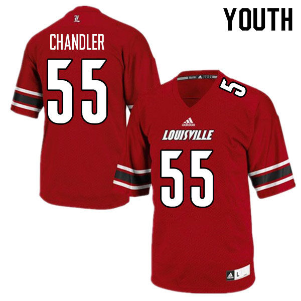 Youth #55 Caleb Chandler Louisville Cardinals College Football Jerseys Sale-Red